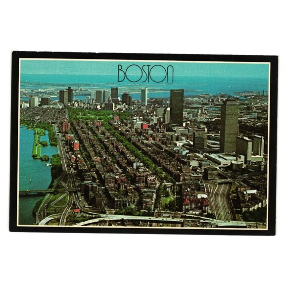 Boston Aerial View Vintage Postcard Arco Back Bay Skyline Published Tourism - Picture 1 of 2